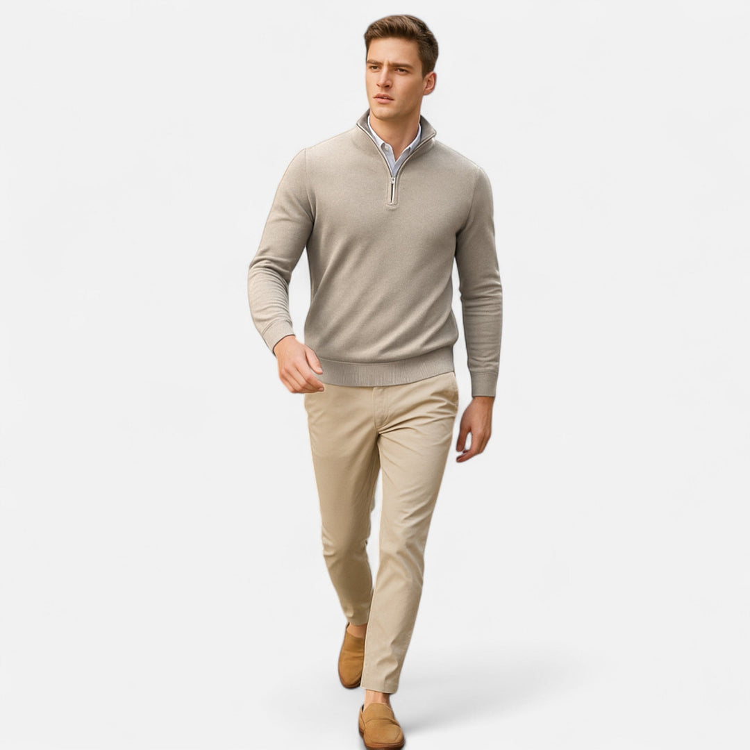 Charles Maison | Men’s Slim-Fit Sweater Quarter-Zip