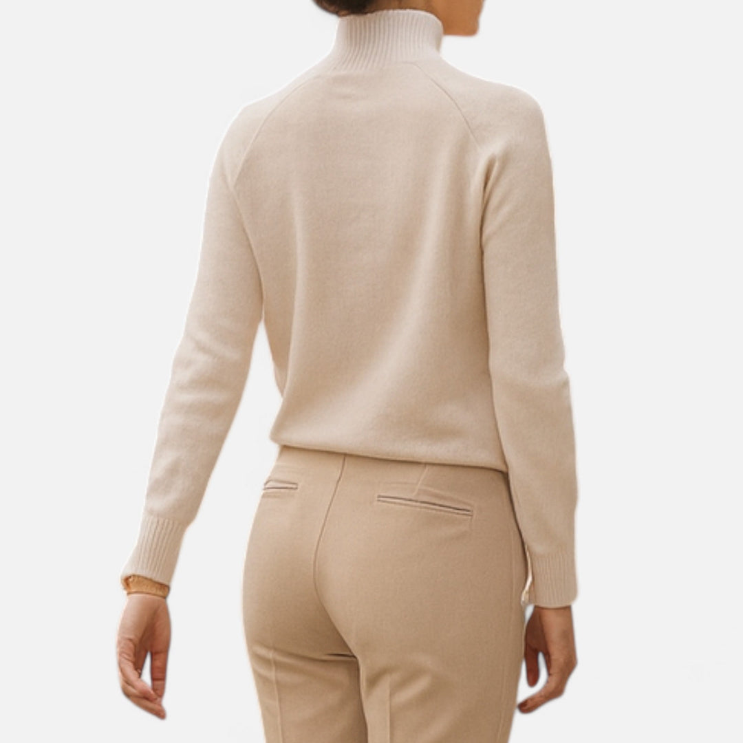 Charles Maison | Women's Merino Wool & Cashmere Mock-Neck Sweater