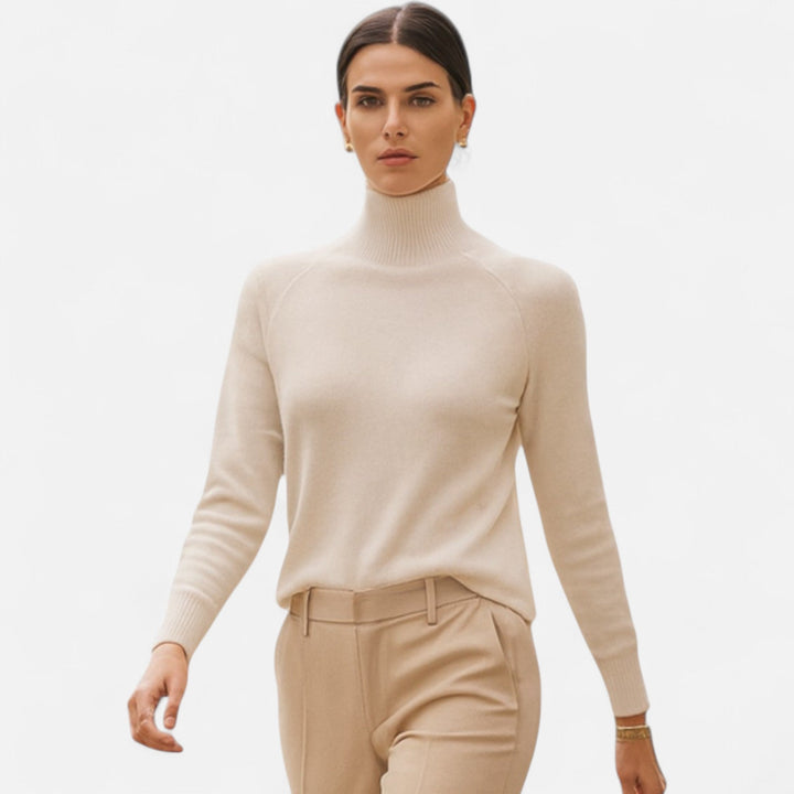 Charles Maison | Women's Merino Wool & Cashmere Mock-Neck Sweater