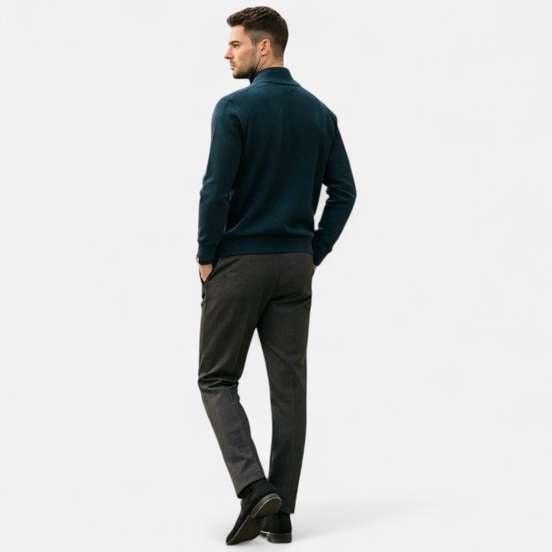 Charles Maison | Men’s Merino Wool Half-Zip Sweater