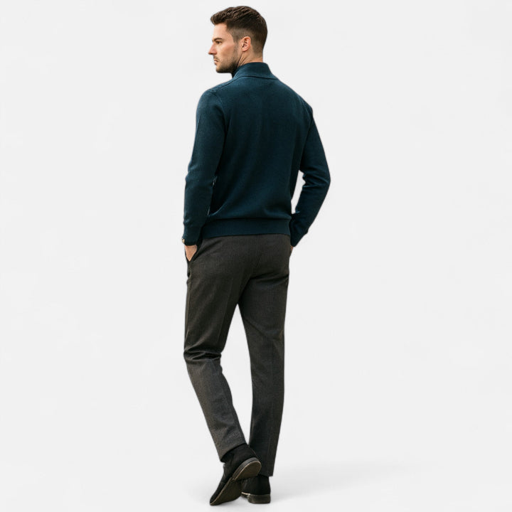 Charles Maison | Men’s Merino Wool Half-Zip Sweater