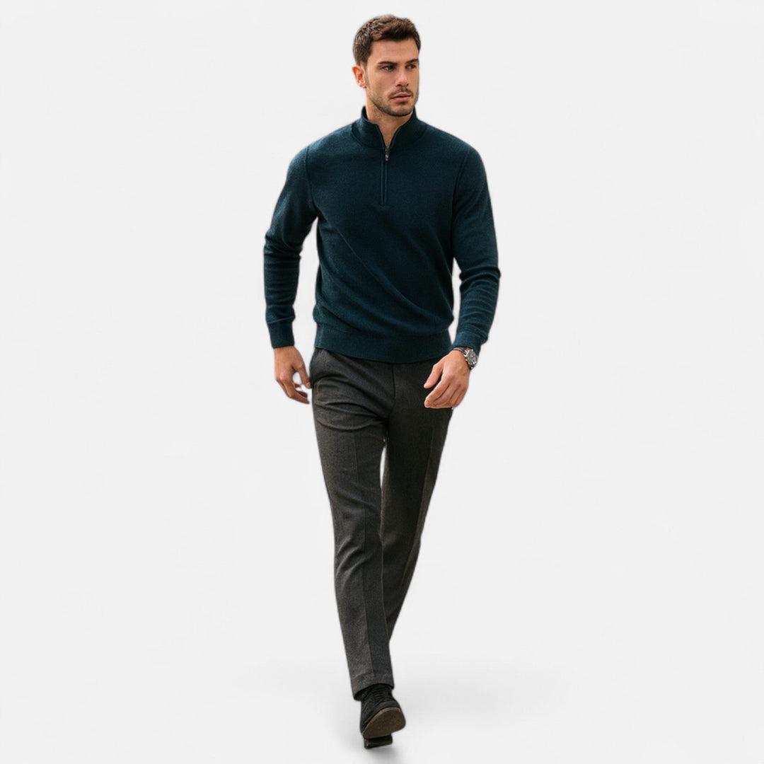 Charles Maison | Men’s Merino Wool Half-Zip Sweater
