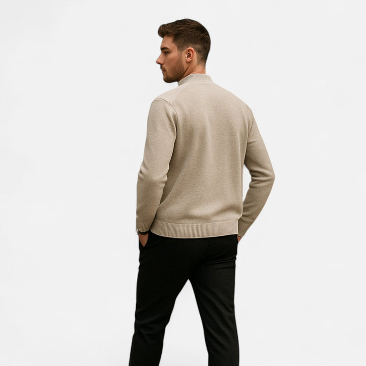 Charles Maison | Men’s Merino Wool Zip Sweater