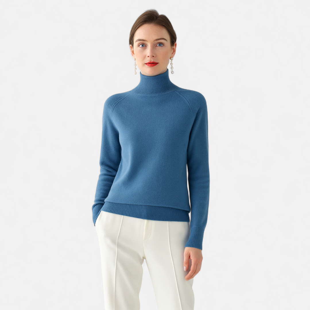 Charles Maison | Women's Merino Wool & Cashmere Mock-Neck Sweater