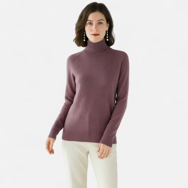 Charles Maison | Women's Merino Wool & Cashmere Mock-Neck Sweater
