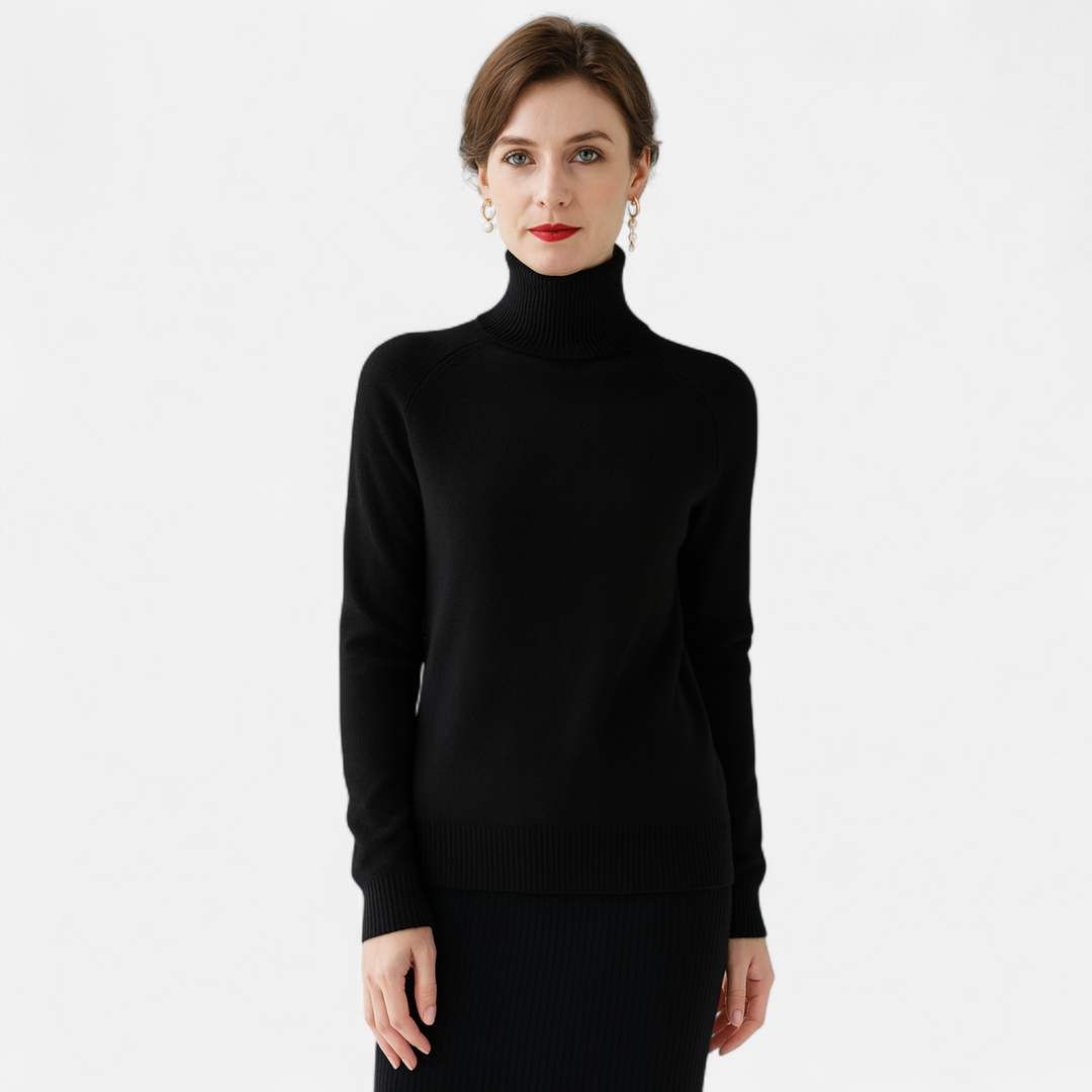 Charles Maison | Women's Merino Wool & Cashmere Mock-Neck Sweater