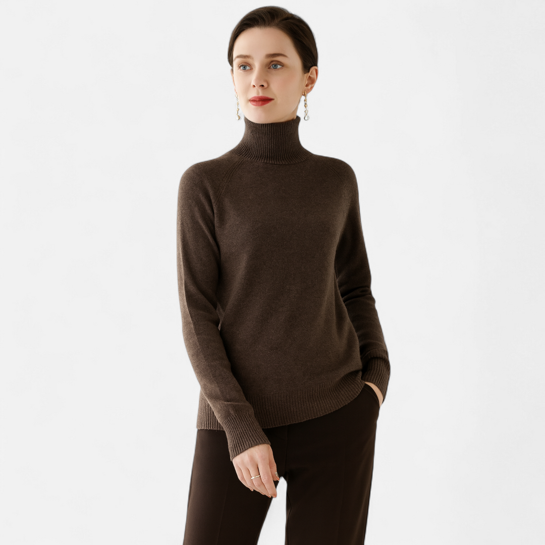Charles Maison | Women's Merino Wool & Cashmere Mock-Neck Sweater