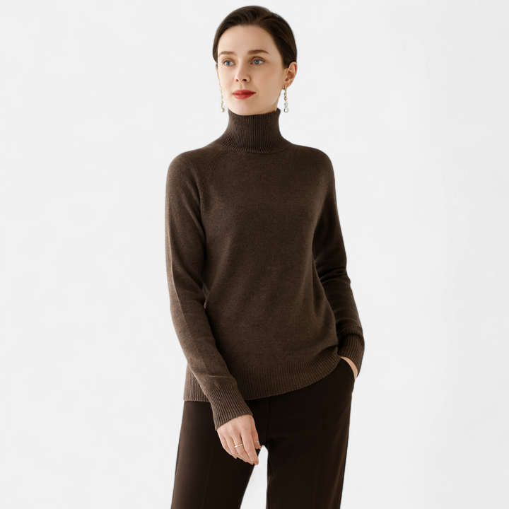 Charles Maison | Women's Merino Wool & Cashmere Mock-Neck Sweater