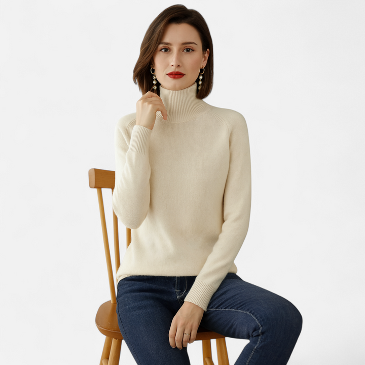 Charles Maison | Women's Merino Wool & Cashmere Mock-Neck Sweater