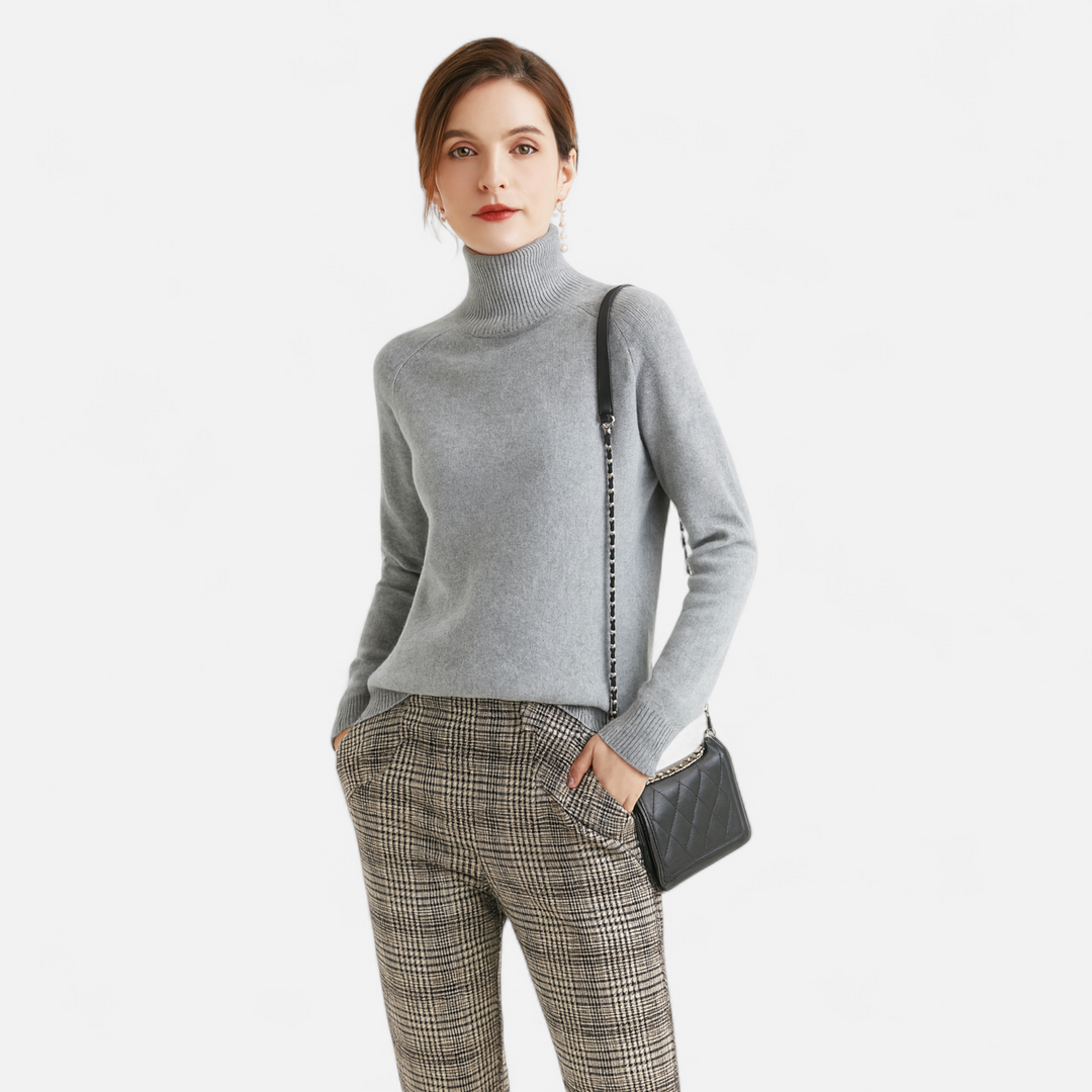 Charles Maison | Women's Merino Wool & Cashmere Mock-Neck Sweater