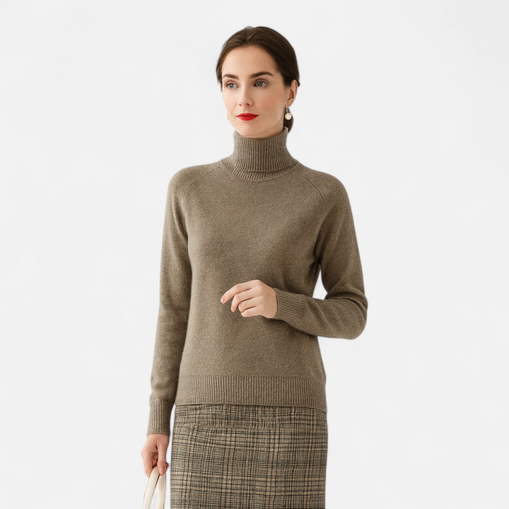Charles Maison | Women's Merino Wool & Cashmere Mock-Neck Sweater