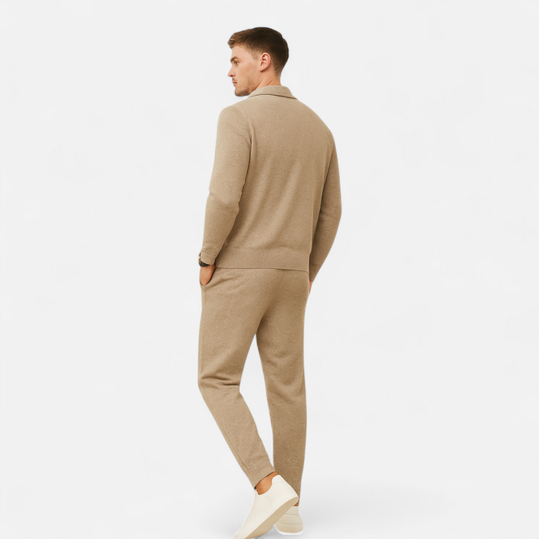 Charles Maison | Men’s Wool-Cashmere Zip Business Sweater