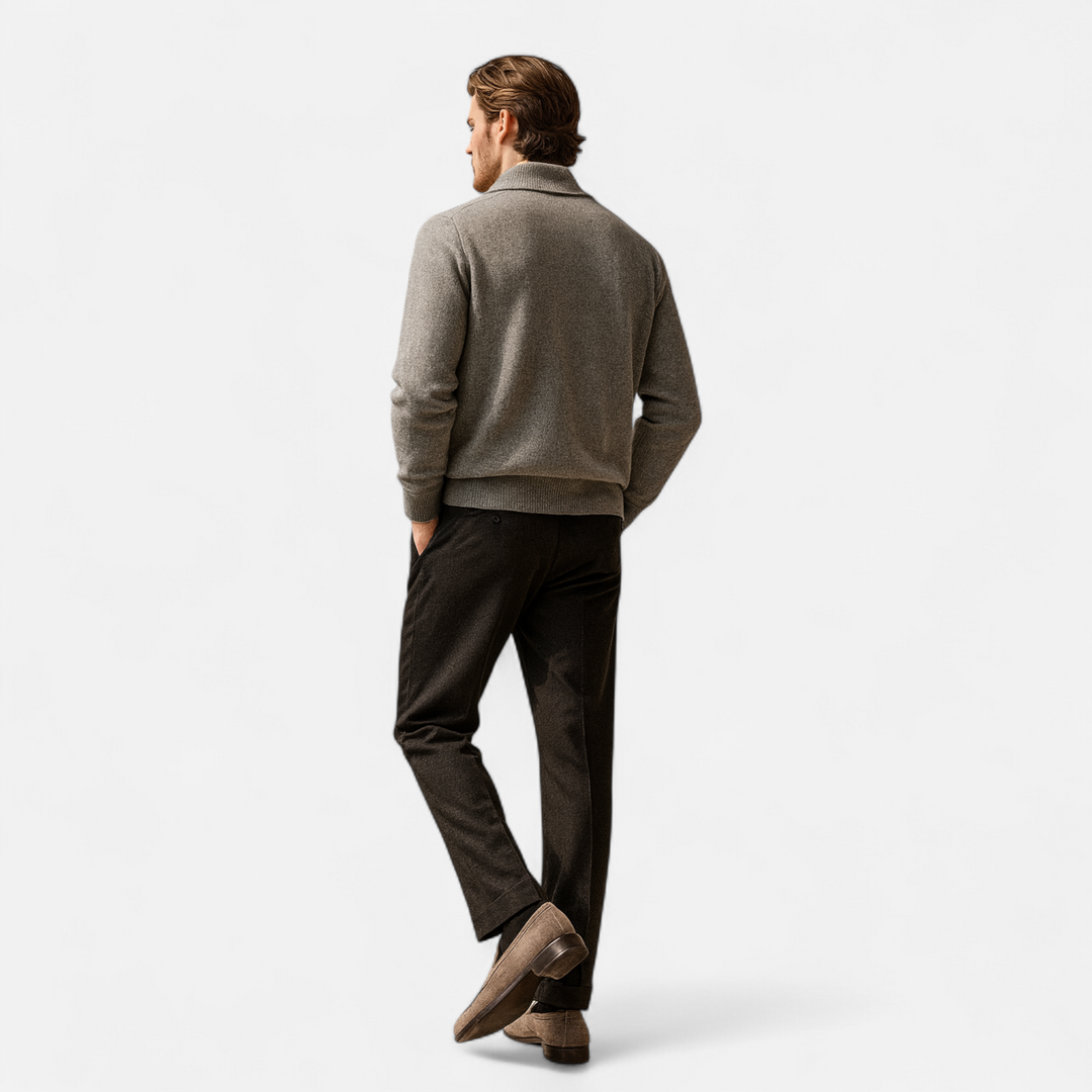 Charles Maison | Men’s Merino Wool Suit-Collar Cardigan