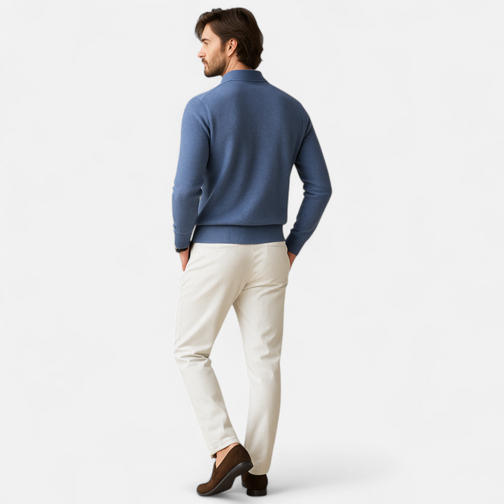 Charles Maison | Men’s Merino Wool Polo Sweater