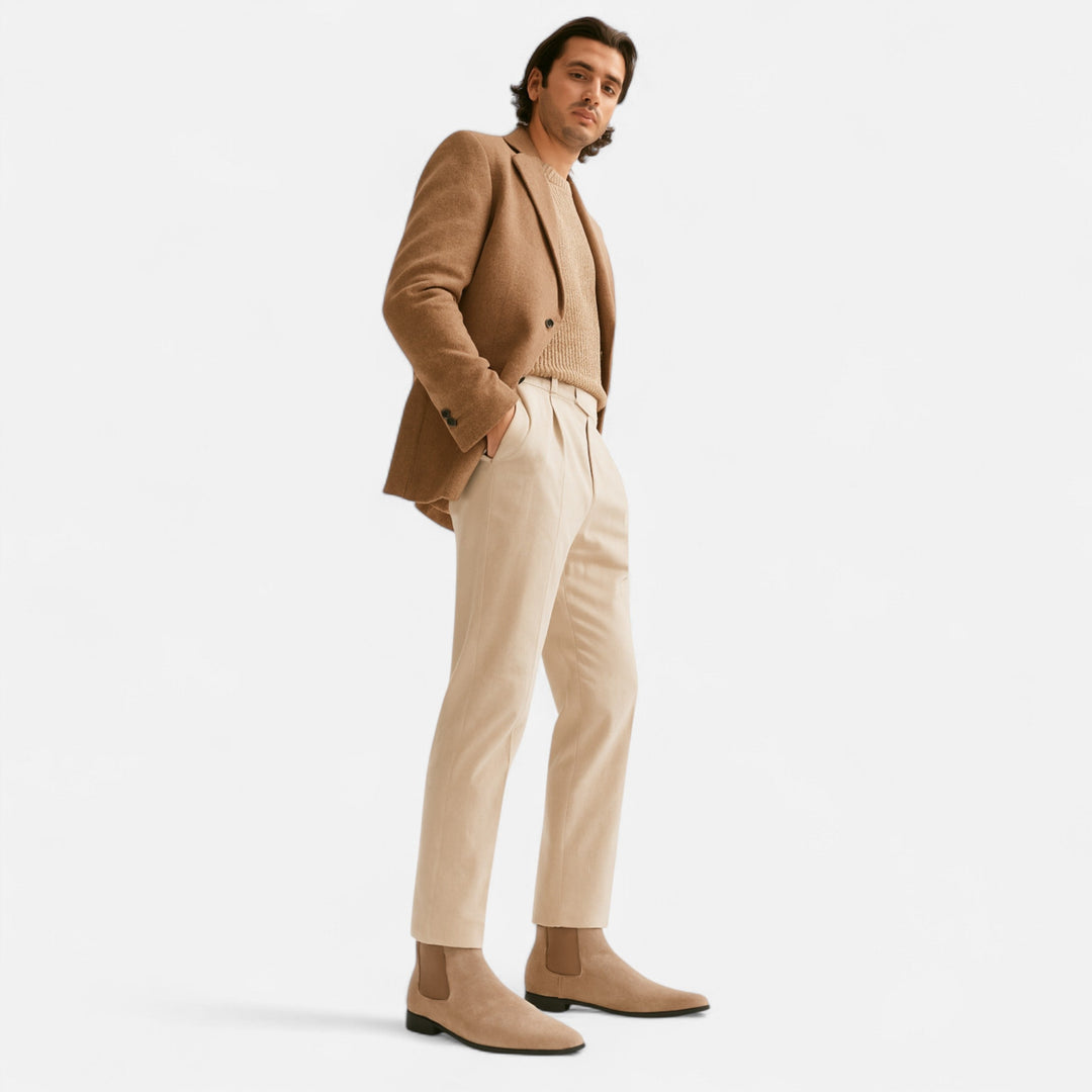 Charles Maison | Men’s Suede Square-Toe Chelsea Boots