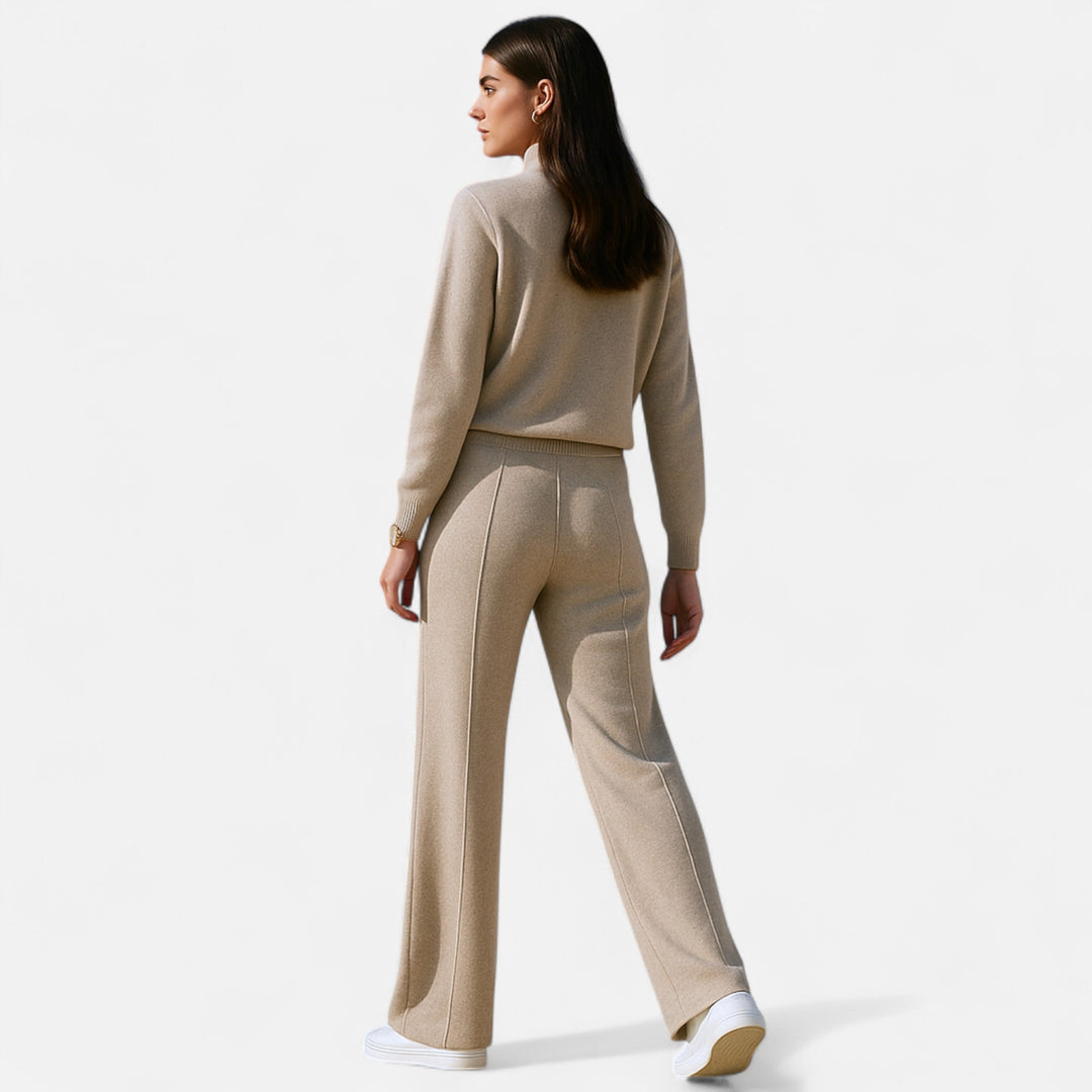 Charles Maison | Women’s Pure Wool Wide-Leg Knit Trousers