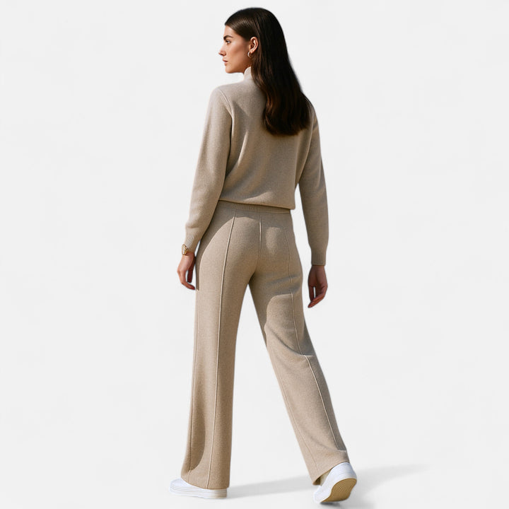 Charles Maison | Women’s Pure Wool Wide-Leg Knit Trousers