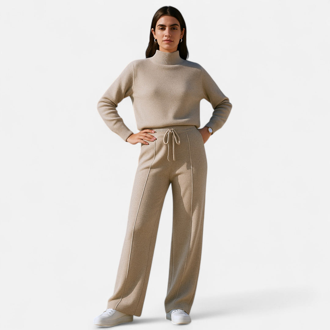 Charles Maison | Women’s Pure Wool Wide-Leg Knit Trousers