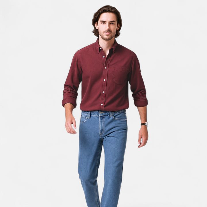 Charles Maison | Men’s Solid Long-Sleeve Business Shirt