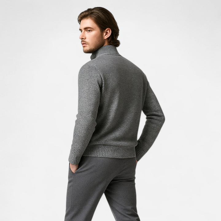 Charles Maison | Men’s Fleece Stand-Collar Patchwork Jacket