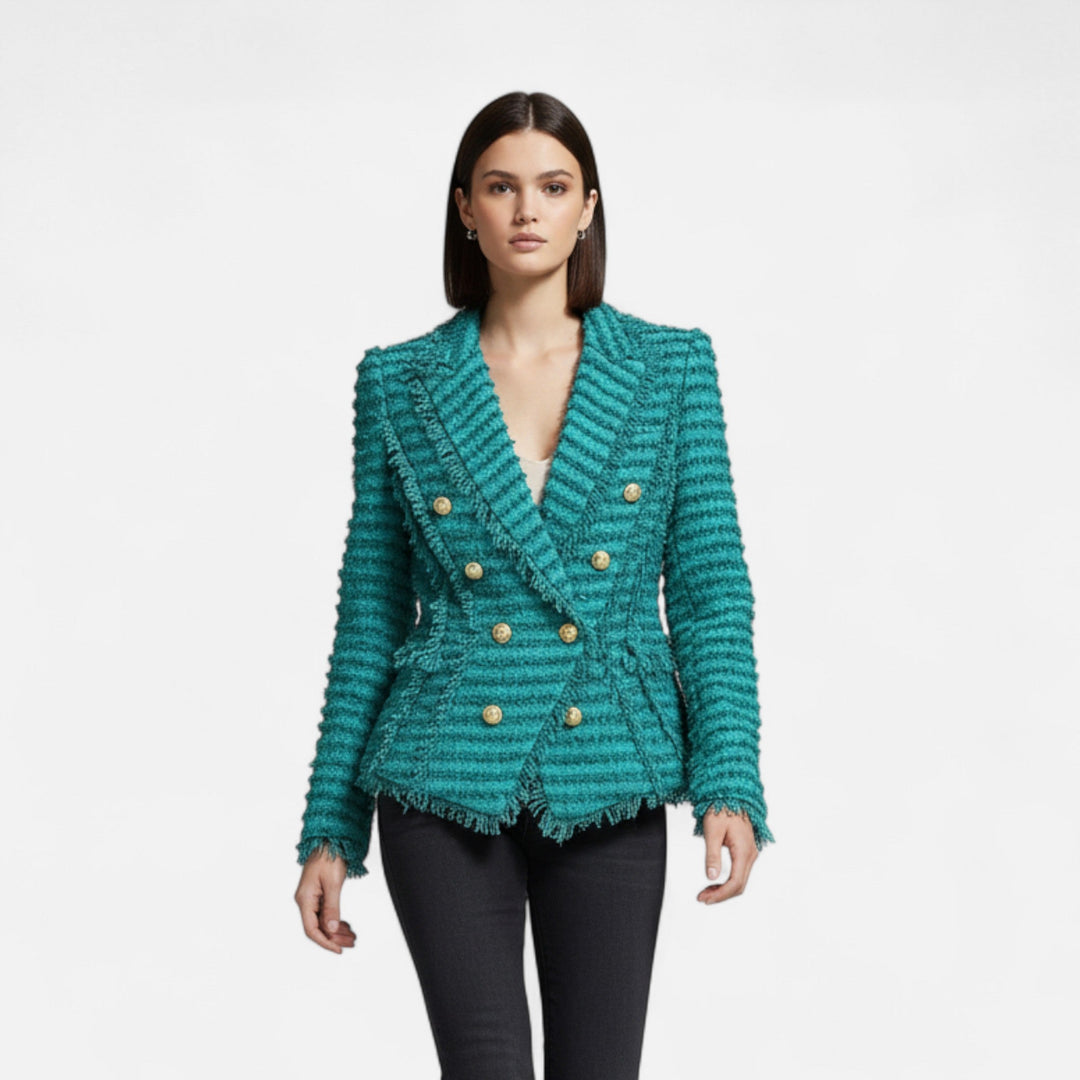 Charles Maison | Women’s Tweed Blazer – Slim Fit with Tassel Fringe