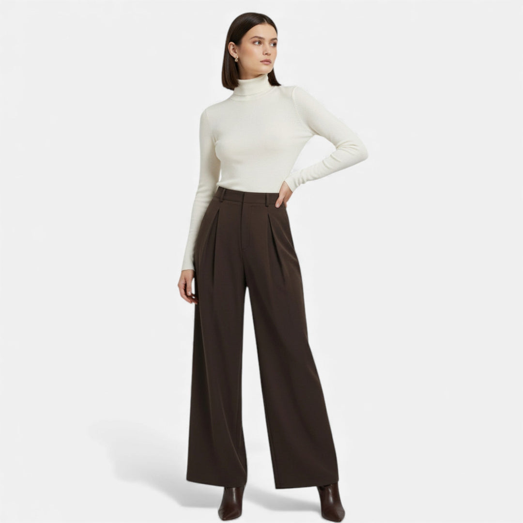 Charles Maison | Women’s Jacquard Pleated Wide-Leg Trousers