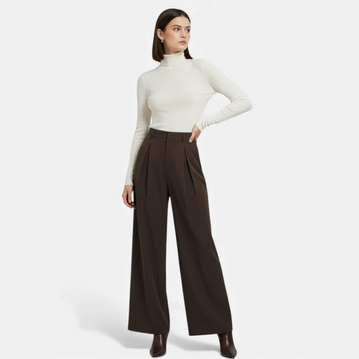Charles Maison | Women’s Jacquard Pleated Wide-Leg Trousers