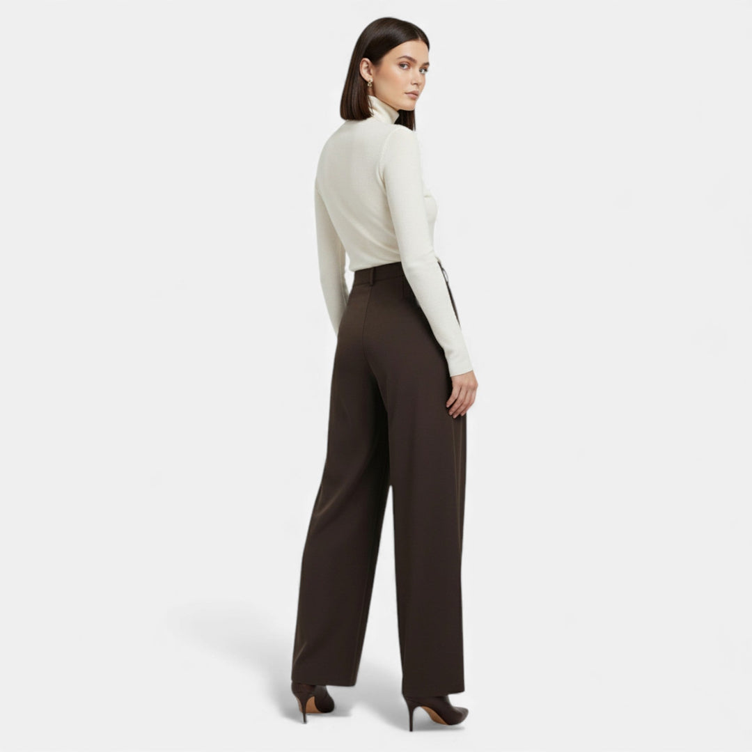 Charles Maison | Women’s Jacquard Pleated Wide-Leg Trousers