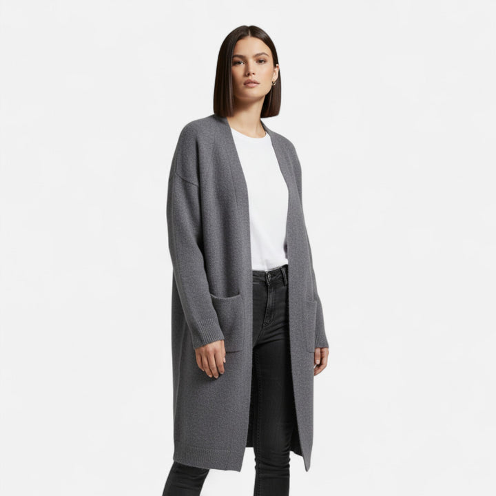 Charles Maison | Women’s Thick Knit Cardigan – V-Neck Autumn Warmth