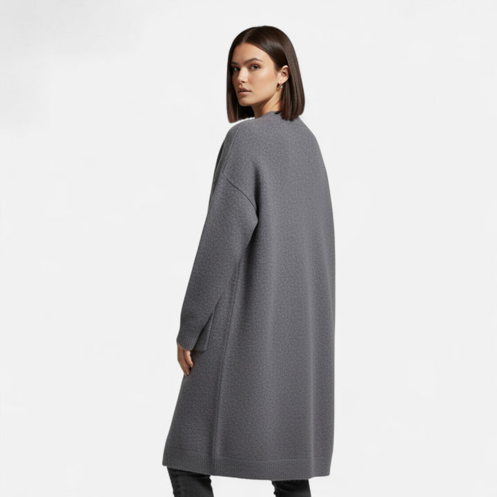 Charles Maison | Women’s Thick Knit Cardigan – V-Neck Autumn Warmth
