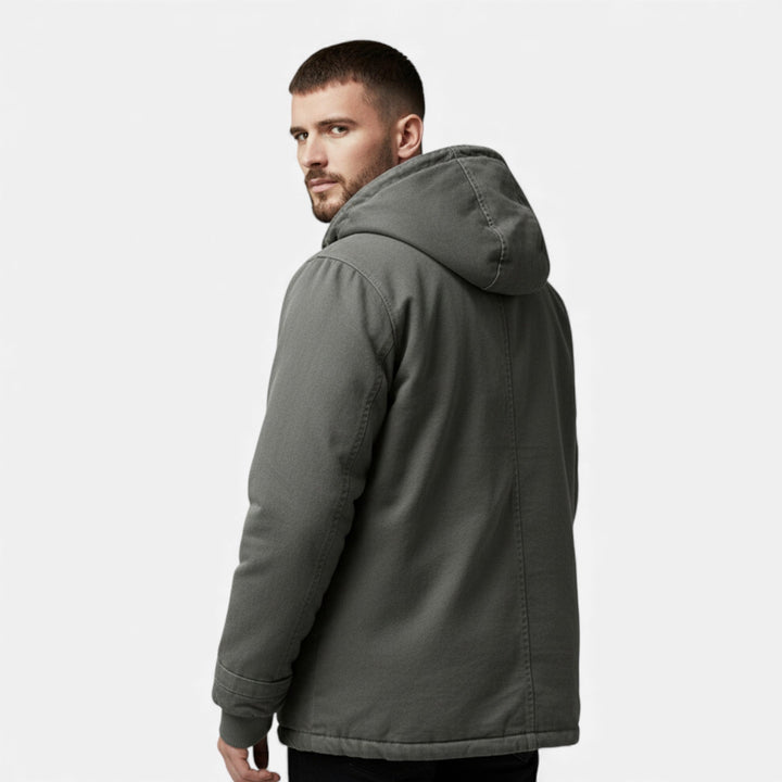 Charles Maison | Men’s Lamb Fleece Hooded Winter Coat