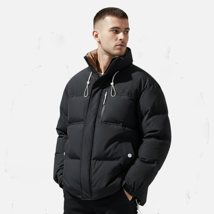 Charles Maison | Men’s Oversized Windproof Jacket with Stand Collar