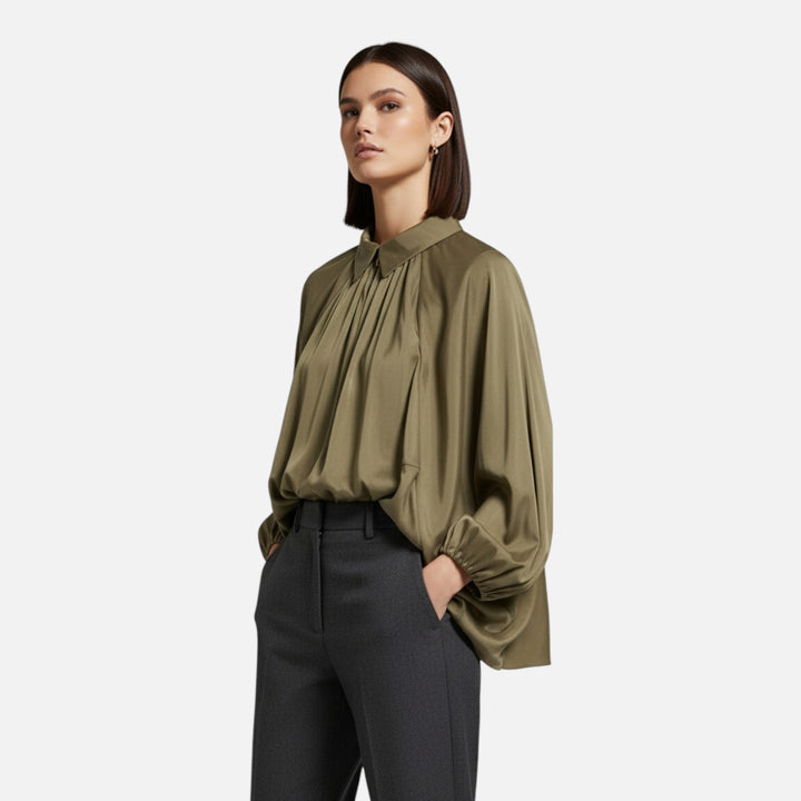 Charles Maison | Women’s Pleated Lapel Blouse