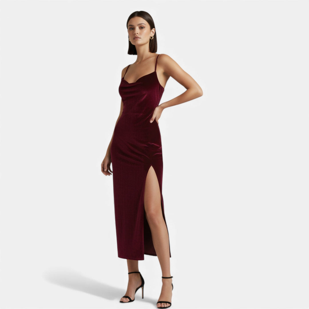 Charles Maison | Women’s Ruched Spaghetti Strap Evening Dress