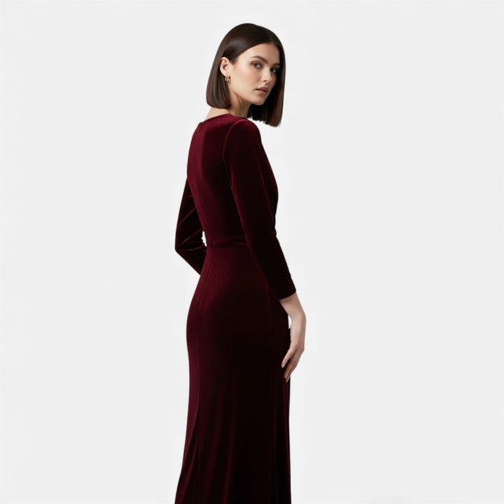 Charles Maison | Women’s Velvet Draped Wrap Dress