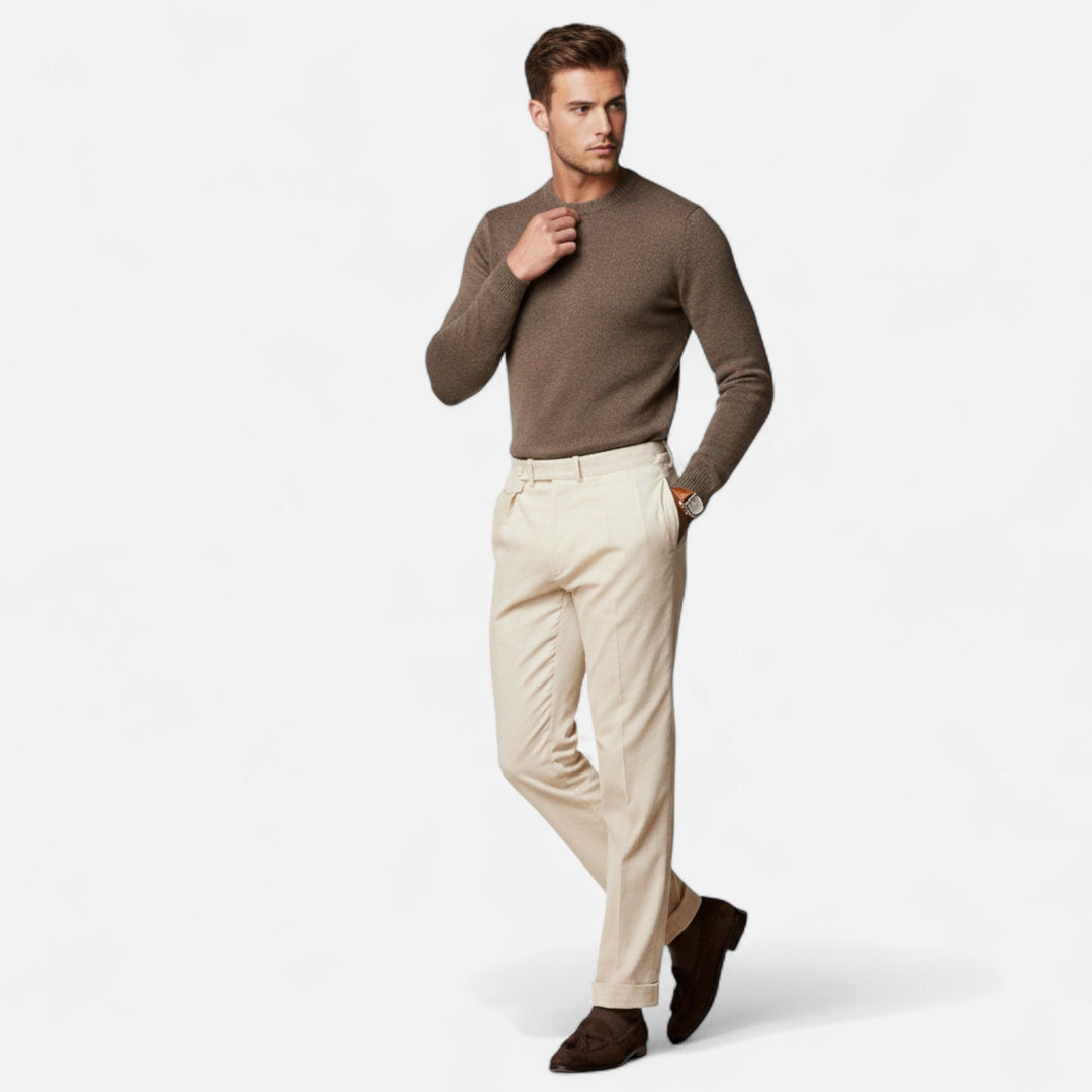 Charles Maison | Men’s Tailored White Cotton-Blend Trousers