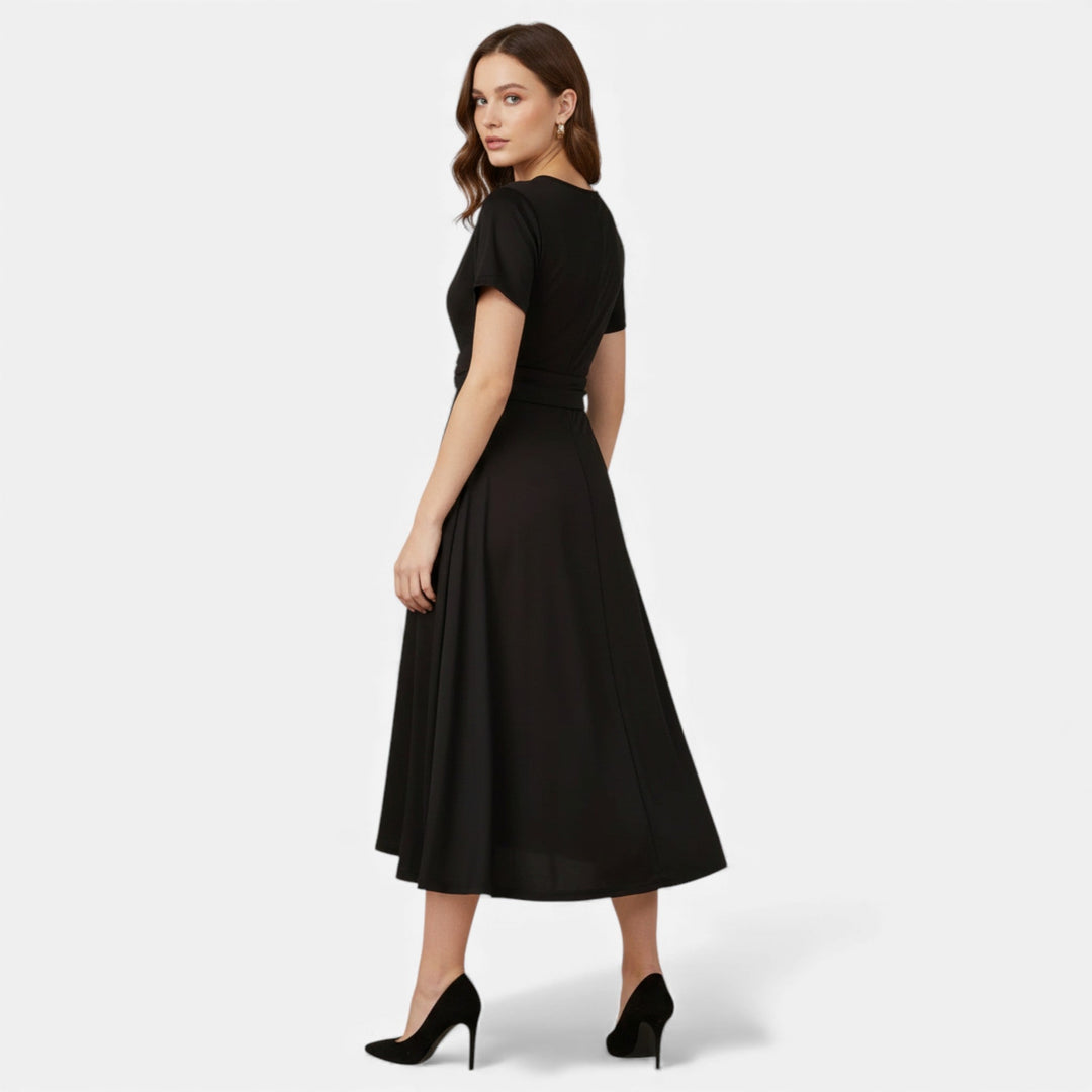 Charles Maison | Women’s Rhinestone V-Neck Asymmetrical Evening Dress