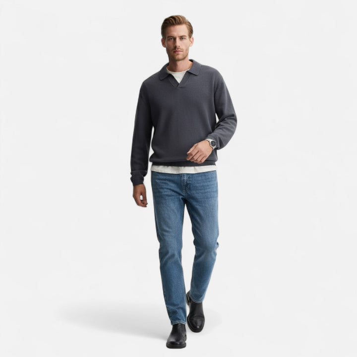 Charles Maison | Men’s Knitted Cotton Polo Shirt