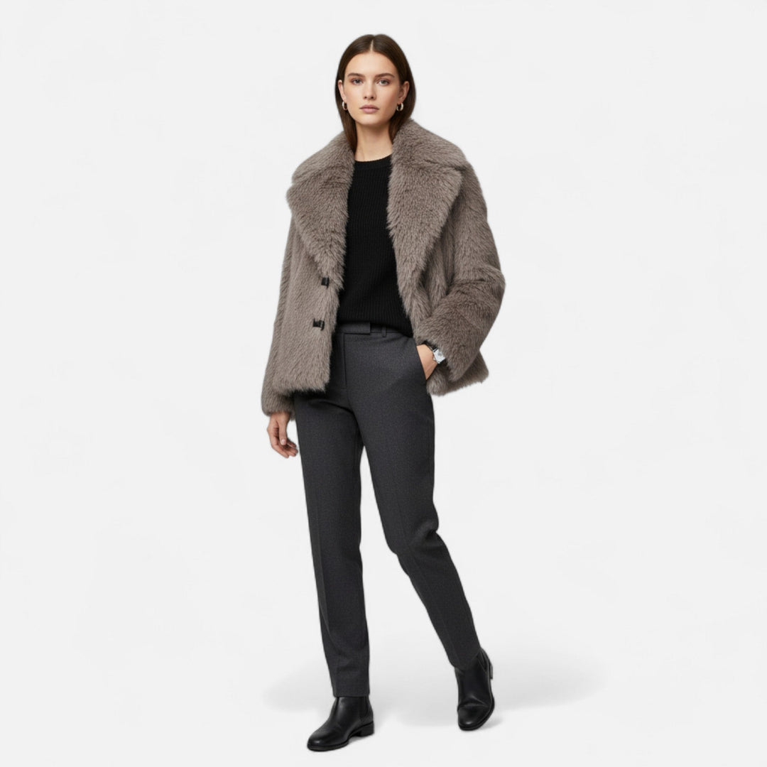 Charles Maison | Women’s Faux Fur Coat – Winter Street Elegance