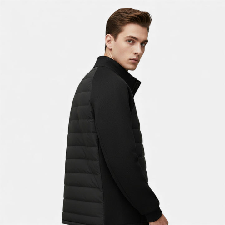 Charles Maison | Men’s Quilted Down Jacket with Stand-Up Collar