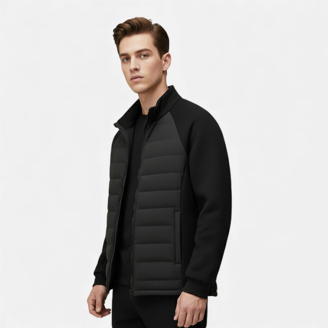 Charles Maison | Men’s Quilted Down Jacket with Stand-Up Collar