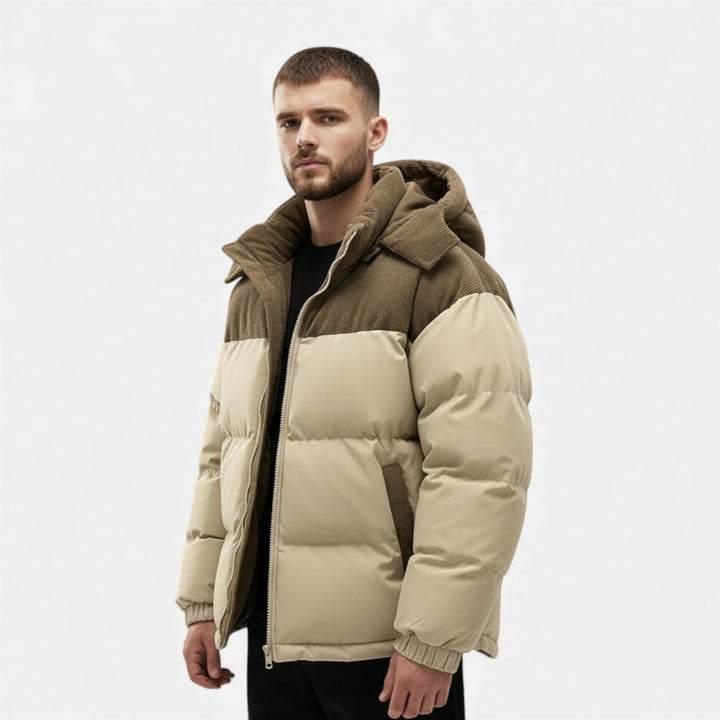 Charles Maison | Men’s Fleece-Lined Winter Jacket with Removable Hood