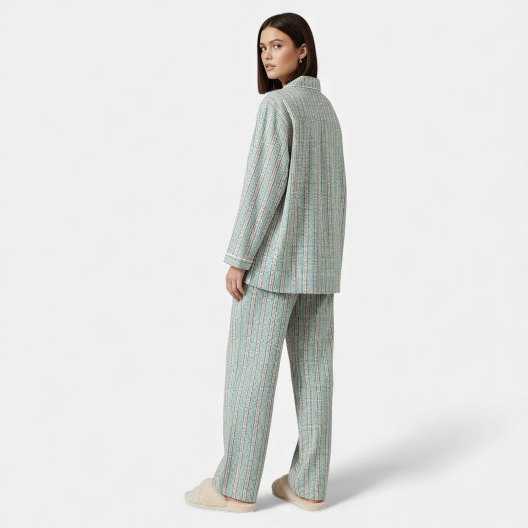 Charles Maison | Women’s Pure Cotton Pyjama Set with Cardigan Style