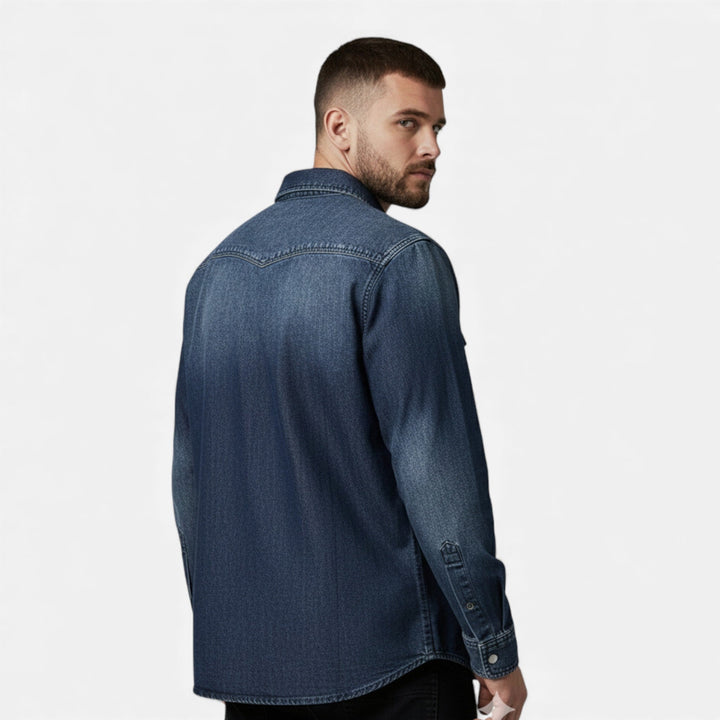 Charles Maison | Men’s Loose-Fit Denim Shirt for Autumn/Winter