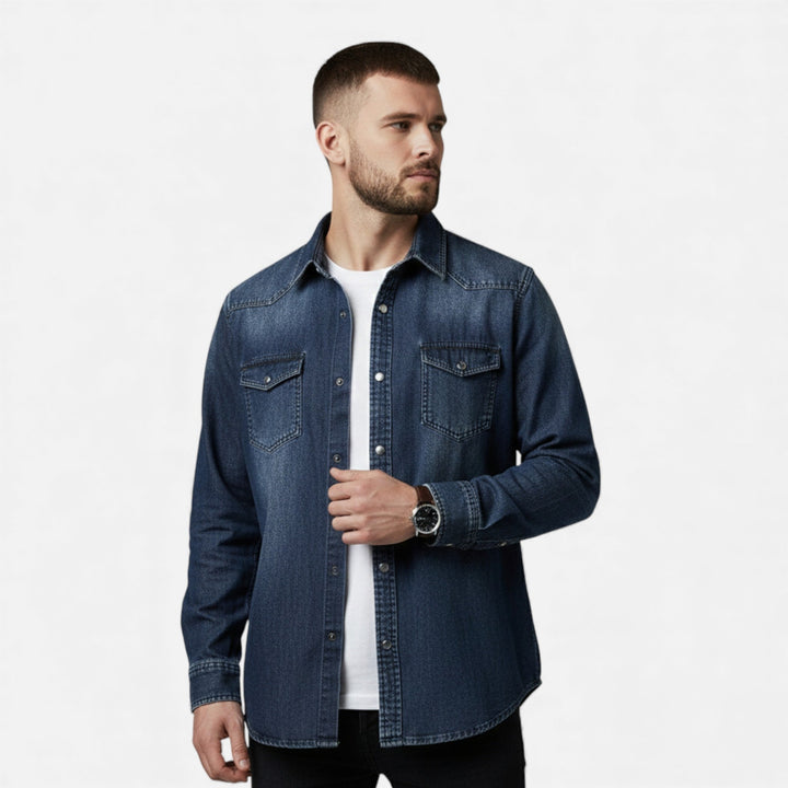 Charles Maison | Men’s Loose-Fit Denim Shirt for Autumn/Winter