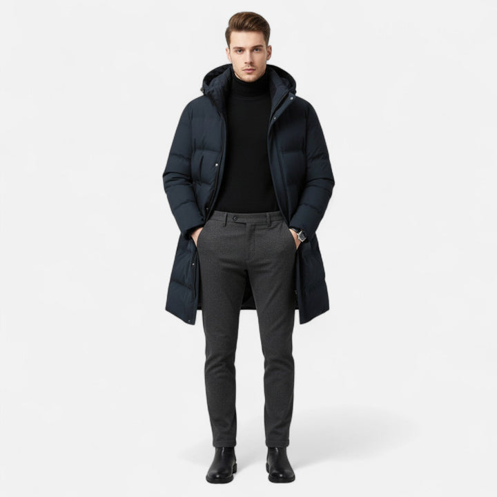Charles Maison | Men’s Premium Winter Down Parka – Hooded Insulated Elegance