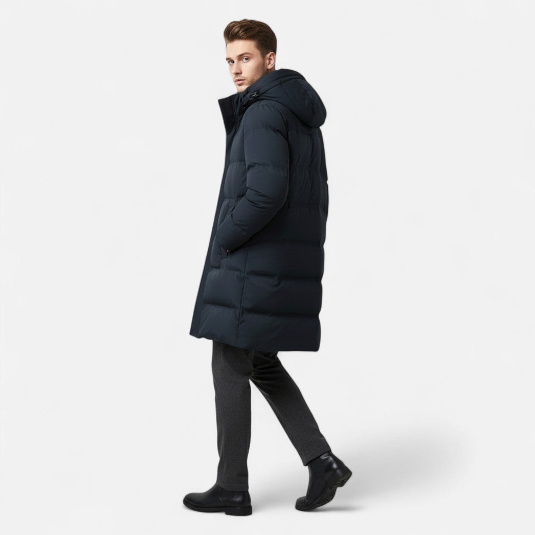 Charles Maison | Men’s Premium Winter Down Parka – Hooded Insulated Elegance