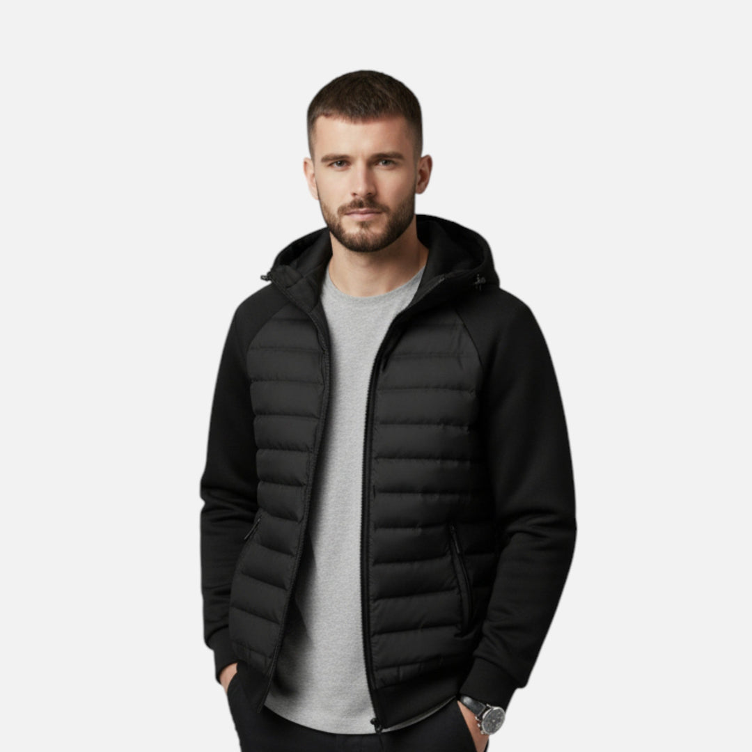 Charles Maison | Men’s Hooded Down Jacket – Spliced Quilted Style