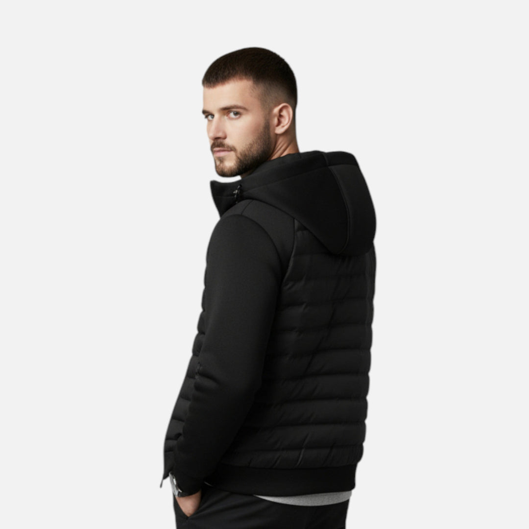 Charles Maison | Men’s Hooded Down Jacket – Spliced Quilted Style