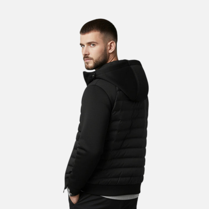 Charles Maison | Men’s Hooded Down Jacket – Spliced Quilted Style